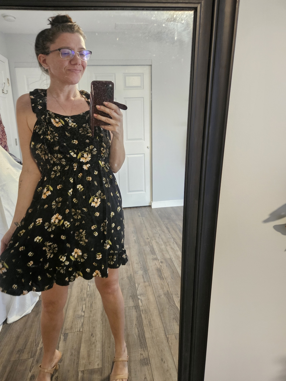 wild fable Black Floral Tie-Shoulder Mini Dress - Picture 2 of 9